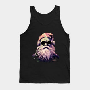 Modern Santa Claus with sun glasses and headphone. Tank Top